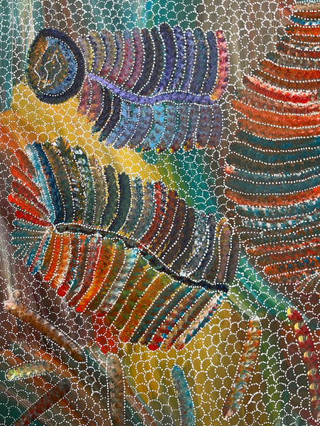 #316 Yam Seed Dreaming Artist: JEDDA PURVIS KNGWARREYE:  200cm x 73cm