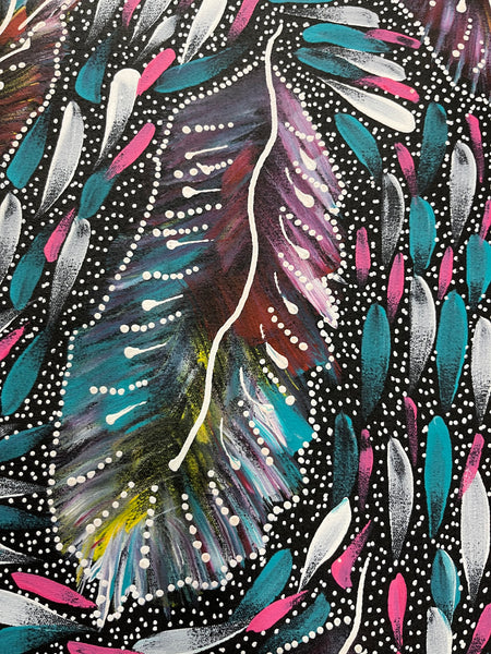 #369 Yam Seed Dreaming Artist: JEDDA PURVIS KNGWARREYE:  155cm x 95cm