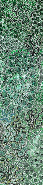 #218 Bush Yam Dreaming (Greens)- RACHAEL NAMBULA: Aboriginal  200cm x 49cm