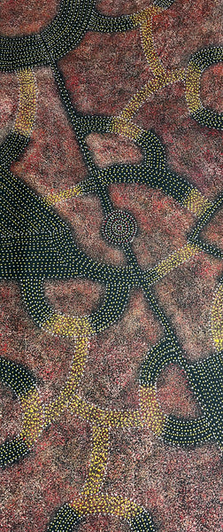 #342 - Anwekety (Bush Plum) Dreaming (Rust) - ARTIST: ROSEANNE MORTON PWERLE - 200cm X 88cm
