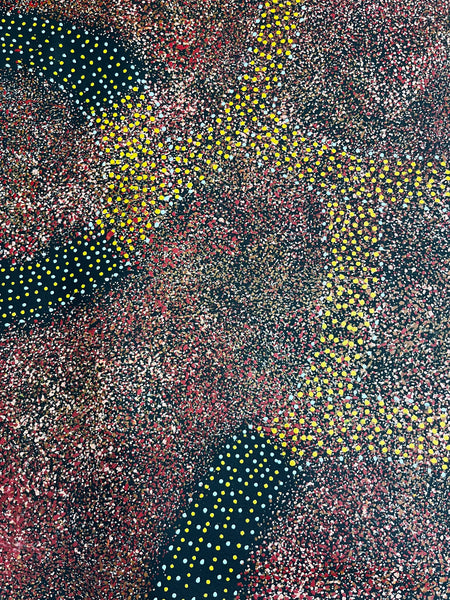 #342 - Anwekety (Bush Plum) Dreaming (Rust) - ARTIST: ROSEANNE MORTON PWERLE - 200cm X 88cm