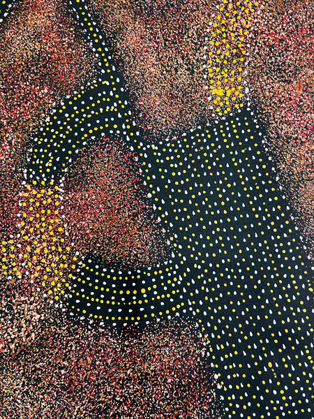 #342 - Anwekety (Bush Plum) Dreaming (Rust) - ARTIST: ROSEANNE MORTON PWERLE - 200cm X 88cm