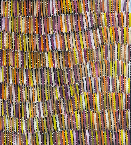 #236 Bush Yams (Sunset) - SELINA NUMINA :Aboriginal Art: 92cm x 82cm