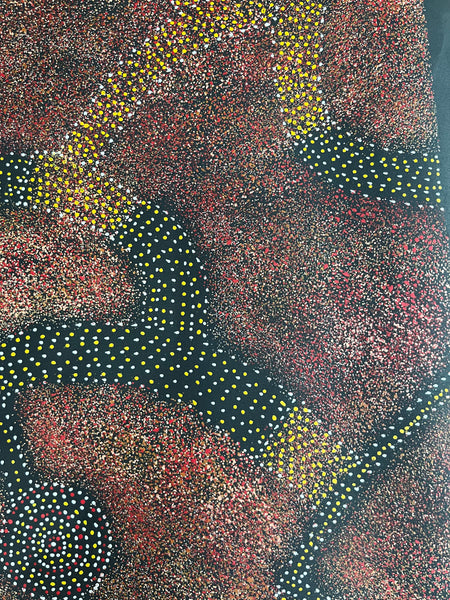 #342 - Anwekety (Bush Plum) Dreaming (Rust) - ARTIST: ROSEANNE MORTON PWERLE - 200cm X 88cm
