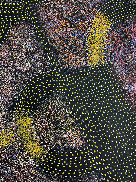 #295 - Anwekety (Bush Plum) Dreaming (Plum) - ARTIST: ROSEANNE MORTON PWERLE - 200cm X 88cm