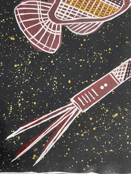 #298 Barramundi Dreaming - KENNY REID: Aboriginal Art: 55 x 40cm