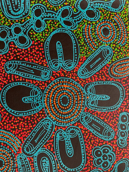 #349 Women Collecting Bush Tucker - LANITA NUMINA : Aboriginal Art: 41 x 150cm