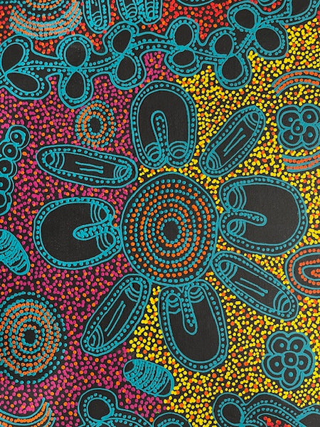 #349 Women Collecting Bush Tucker - LANITA NUMINA : Aboriginal Art: 41 x 150cm