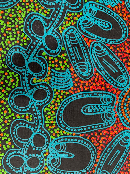#349 Women Collecting Bush Tucker - LANITA NUMINA : Aboriginal Art: 41 x 150cm
