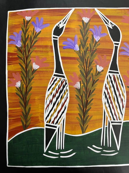 #42 Brolga Dreaming - CHRISTINE BURARRWANGA : 64cm x 46cm