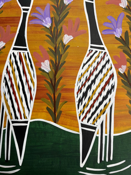 #42 Brolga Dreaming - CHRISTINE BURARRWANGA : 64cm x 46cm