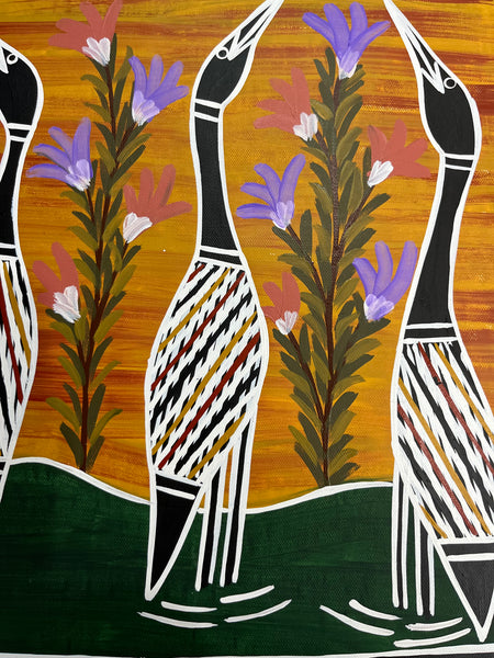 #42 Brolga Dreaming - CHRISTINE BURARRWANGA : 64cm x 46cm