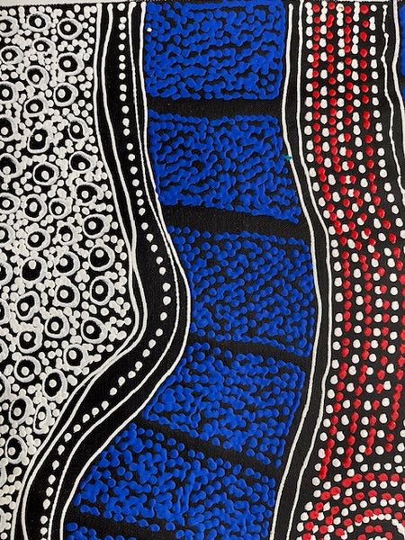 #288 Brown Dingo Tracks - LANITA NUMINA : Aboriginal Art: 41 x 149 cm