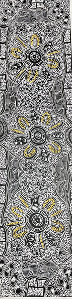 #56 My Country Dreaming (Natural) - SHARON NUMINA : Aboriginal Art 38cm x 154cm