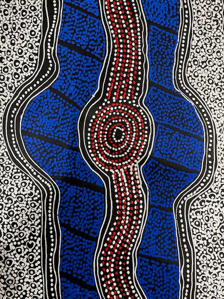 #288 Brown Dingo Tracks - LANITA NUMINA : Aboriginal Art: 41 x 149 cm