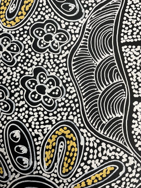 #56 My Country Dreaming (Natural) - SHARON NUMINA : Aboriginal Art 38cm x 154cm