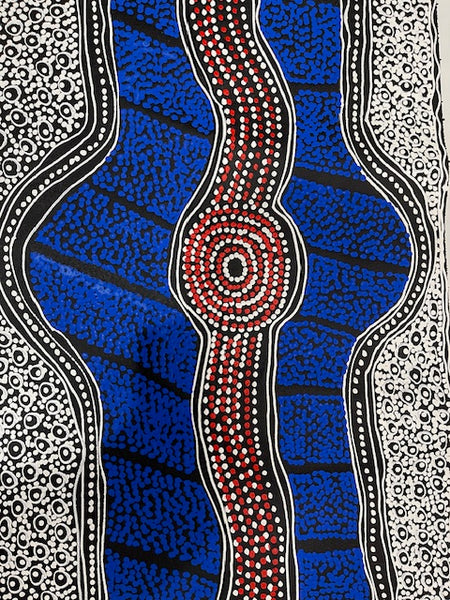 #288 Brown Dingo Tracks - LANITA NUMINA : Aboriginal Art: 41 x 149 cm