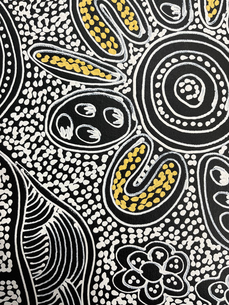 #56 My Country Dreaming (Natural) - SHARON NUMINA : Aboriginal Art 38cm x 154cm