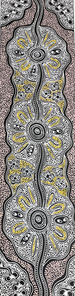 #297 My Country Dreaming (Natural) - SHARON NUMINA : Aboriginal Art: 40cm x 153cm