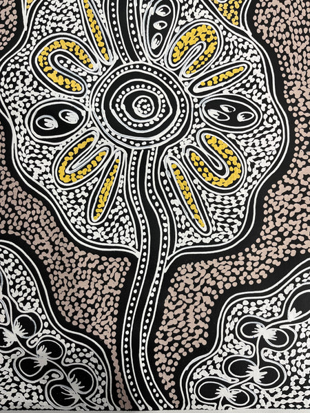 #297 My Country Dreaming (Natural) - SHARON NUMINA : Aboriginal Art: 40cm x 153cm