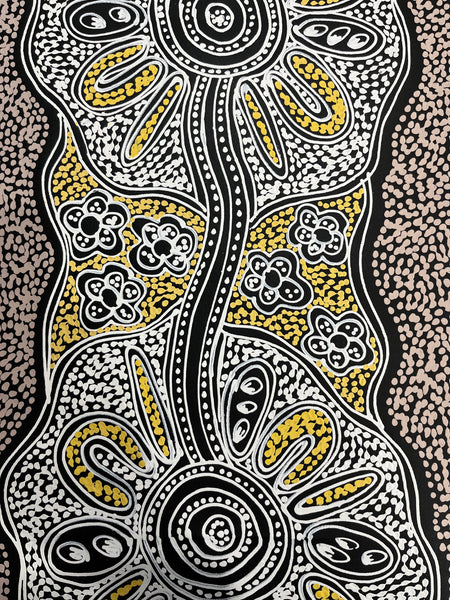 #297 My Country Dreaming (Natural) - SHARON NUMINA : Aboriginal Art: 40cm x 153cm