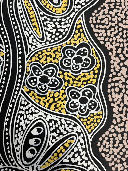 #297 My Country Dreaming (Natural) - SHARON NUMINA : Aboriginal Art: 40cm x 153cm