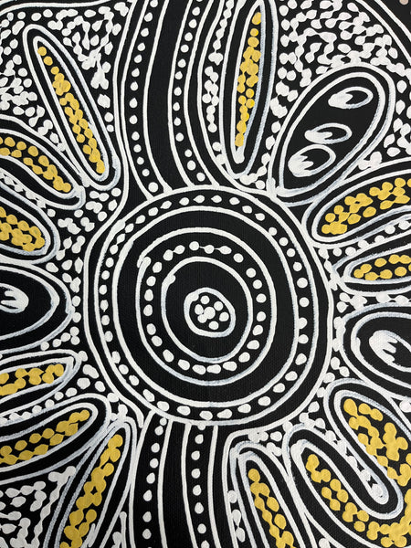 #297 My Country Dreaming (Natural) - SHARON NUMINA : Aboriginal Art: 40cm x 153cm
