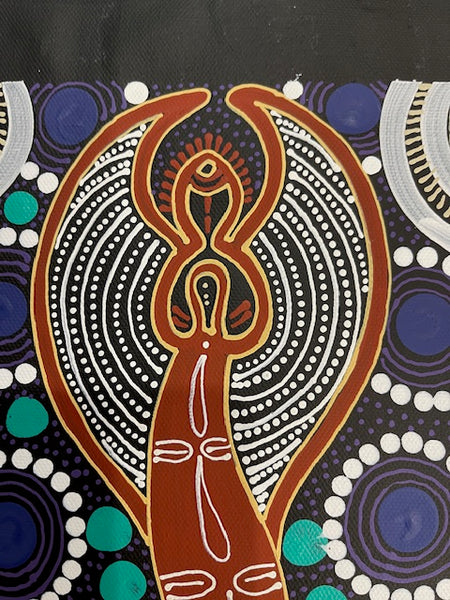 #191 Spiritual Women Dancing (Multi) ALIARA BIRD  : Aboriginal Art: 45xm x 29cm