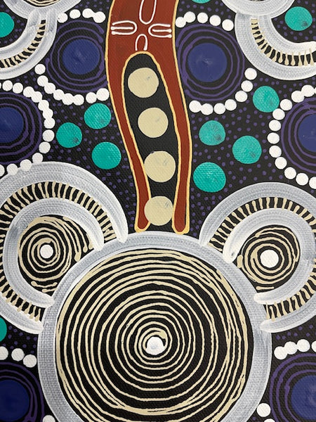 #191 Spiritual Women Dancing (Multi) ALIARA BIRD  : Aboriginal Art: 45xm x 29cm