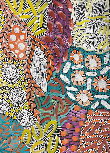 #127 - WOMEN'S CEREMONY (Multi) - Karen Bird Ngale - 38 x 53cm