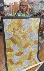 #4 Bush Banana Dreaming (Golds/White) - SHARON BUTCHER 145x95cm