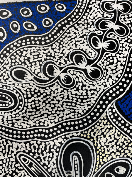 #287 My Country Dreaming (Blues) - SHARON NUMINA : Aboriginal Art: 92 x 70cm