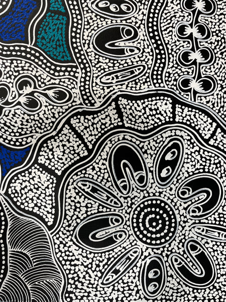 #287 My Country Dreaming (Blues) - SHARON NUMINA : Aboriginal Art: 92 x 70cm