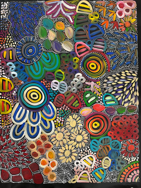 #330 Women's Body Design (Multi) - LOUISE NUMINA : Aboriginal Art 96 x 125cm