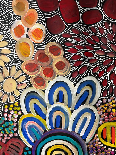 #330 Women's Body Design (Multi) - LOUISE NUMINA : Aboriginal Art 96 x 125cm