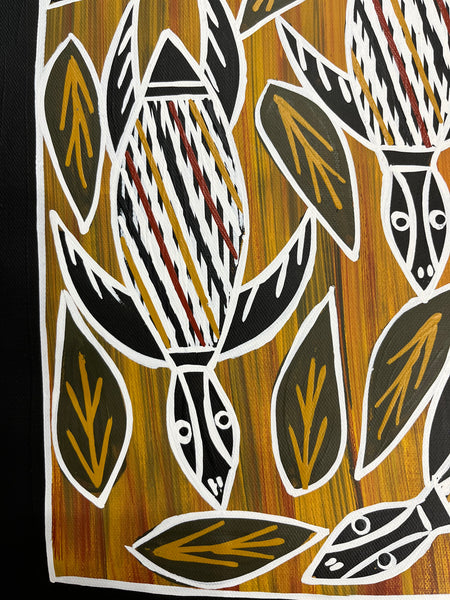 #266 Turtle Dreaming (Earth) - CHRISTINE BURARRWANGA :  92cm x 46cm