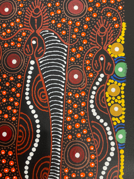 #270 SPIRITUAL WOMEN DANCING (Multi) - ALIARA BIRD : Aboriginal Art: 21x30cm