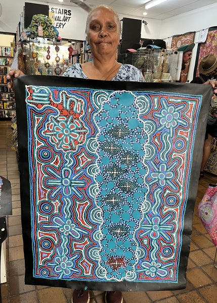 #331 Seven Sisters (Multi) - TREPHINA SULTAN THANGUWA: Aboriginal Art: 72cm x 92cm