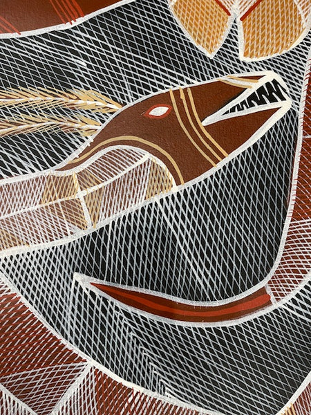 #357 Rainbow Serpents - EDDIE BLITNER : Aboriginal Art :  137cm x 93cm