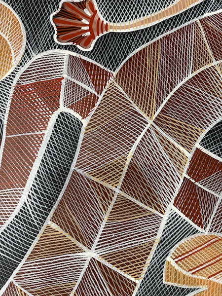 #357 Rainbow Serpents - EDDIE BLITNER : Aboriginal Art :  137cm x 93cm