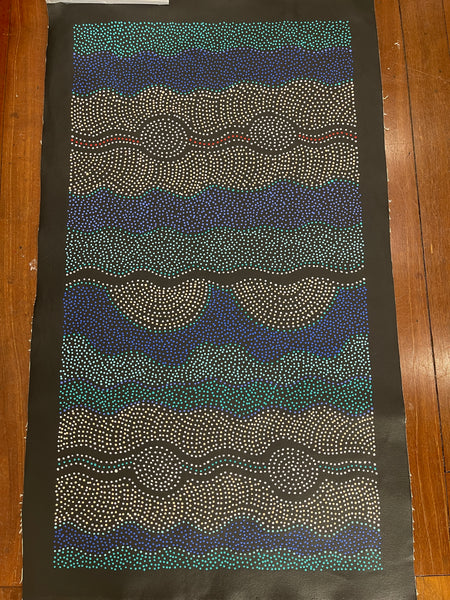 #274 Thorny Devil Lizard (Blue) - JACINTA NUMINA : Aboriginal Art: 52x96cm