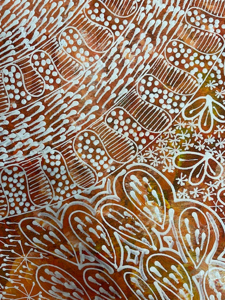 #353 Women's Ceremony Artist: TANYA BIRD MPETYANE Aboriginal Art:  58cm x 88cm