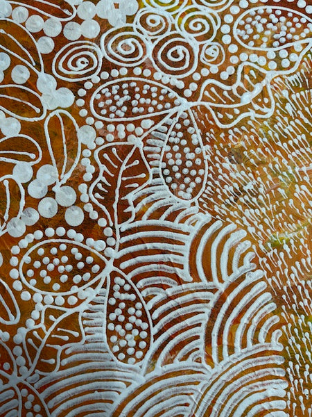 #353 Women's Ceremony Artist: TANYA BIRD MPETYANE Aboriginal Art:  58cm x 88cm