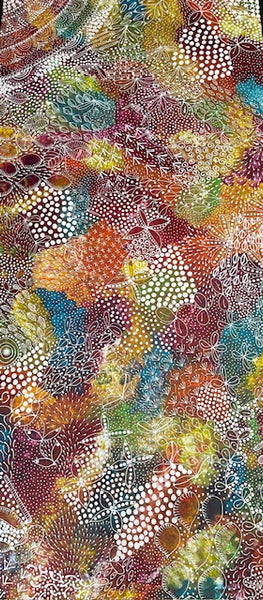 #208 Women's Ceremony Artist: TANYA BIRD MPETYANE Aboriginal Art: 88cm x 198cm