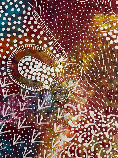 #208 Women's Ceremony Artist: TANYA BIRD MPETYANE Aboriginal Art: 88cm x 198cm