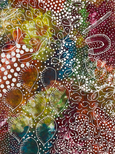 #208 Women's Ceremony Artist: TANYA BIRD MPETYANE Aboriginal Art: 88cm x 198cm