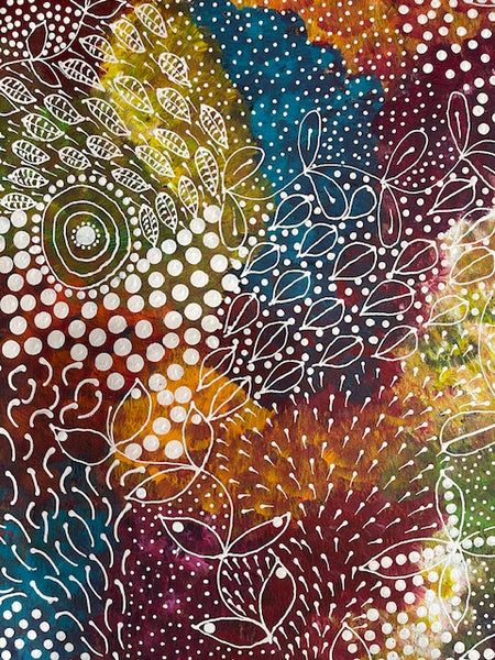 #208 Women's Ceremony Artist: TANYA BIRD MPETYANE Aboriginal Art: 88cm x 198cm
