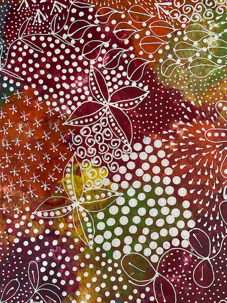 #208 Women's Ceremony Artist: TANYA BIRD MPETYANE Aboriginal Art: 88cm x 198cm