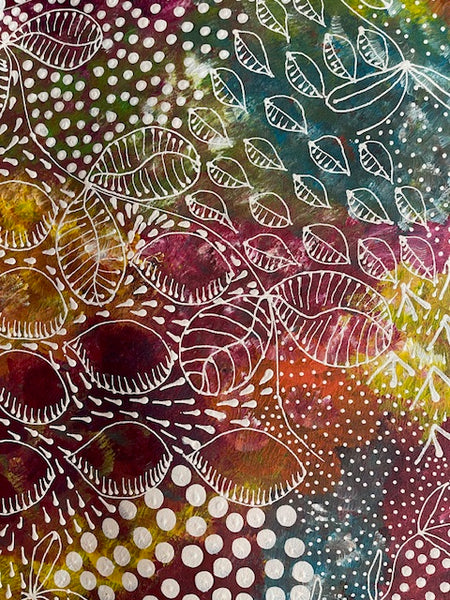 #208 Women's Ceremony Artist: TANYA BIRD MPETYANE Aboriginal Art: 88cm x 198cm