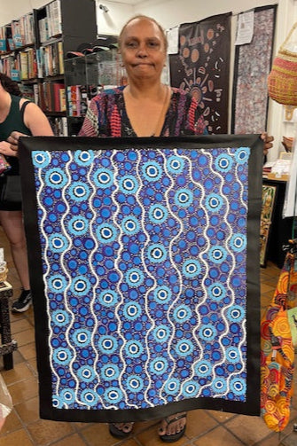 #213 Sacred Water - TREPHINA SULTAN THANGUWA :  90cm x 70cm